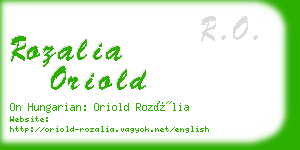 rozalia oriold business card
